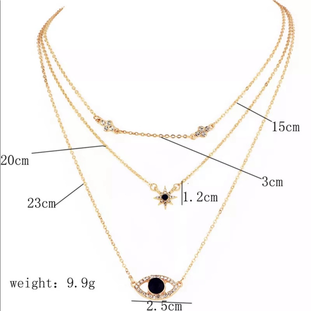 ❖RESTOCKED Boho Layered Evil Eye Necklace ❖ - Picture 3 of 4